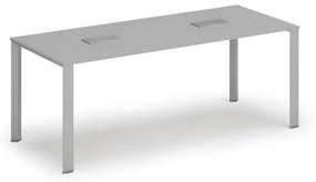 Stôl INFINITY 2000 x 900 x 750, sivá+ 2x stolová zásuvka TYP III, strieborná