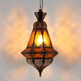 Marocká závesná lampa Houta žltá