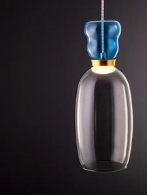 Dizajnový luster Pluma modrá