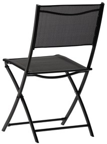Balkónový set: 2 Skladacie stoličky a okrúhly stolík - čierny