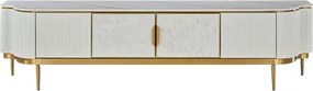 TV stolík Stilig ST905C 200 cm biely/zlatý/mramor