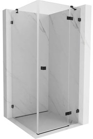 Mexen Lunar, 1-krídlový sprchový kút, pravý, 90 x 90 cm, 8mm číre sklo, čierny profil, 834-090-090-70-00-P