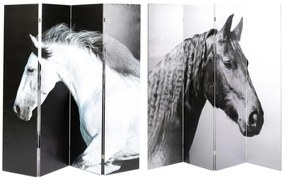 Beauty Horses paraván čierno-biely 160x180 cm