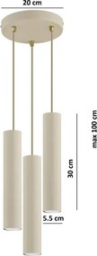 Brilagi - Luster na lanku TUBE 3xGU10/15W/230V béžová/zlatá