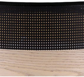 Stropné svietidlo Wood, 1x béžová dubová dýha/čierne PVC tienidlo, (biele plexisklo), (fi 40cm)