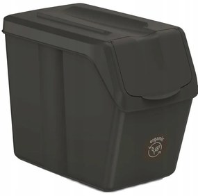 Odpadkové koše na triedený odpad, 4ks x 20l SORTIBOX SLIM - čierne