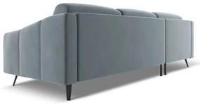 Svetlomodrá zamatová rohová pohovka (ľavý roh) Nalu – Makamii