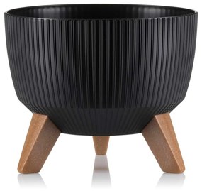 Kvetináč Rosa Linea 24x15 cm čierny