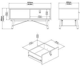 Konferenčný stolík v prírodnej farbe 48x102 cm Ry – Tvilum