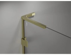 Mexen Lunar-F L, 1-krídlový sprchový kút so skladacími dverami, pravý, 80 x 80 cm, 8mm číre sklo, zlatý lesklý profil, 836L-080-080-50-00-P