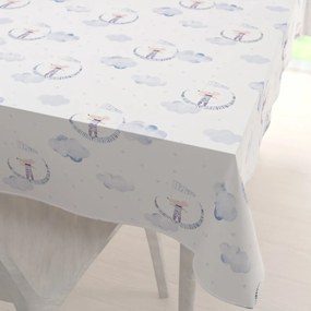 Biante Detský bavlnený obdĺžnikový obrus Sandra SA-579 Myšky medzi modrými obláčikmi 80x120 cm