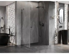 Mexen Lunar-B pravostranný výklopný sprchový kút 95 x 90 cm, číre sklo, grafitová, 832-095-090-95-00-P