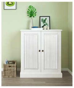 Biela skrinka z borovicového dreva 100x34 cm Mille – Støraa