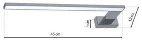 Nástenné LED svietidlo Shine L, 1x LED 11w, 4000k, (45 cm), ch