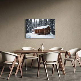 Obraz - Zasnežená chata (90x60 cm)