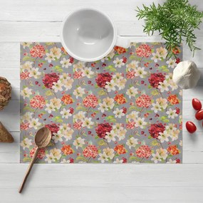 Biante Dekoračné prestieranie na stôl PML-092 Hortenzie a ľalie na sivom 30x40 cm