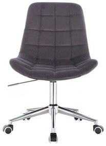LuxuryForm DESIGN Stolička PARIS VELUR na striebornej podstave s kolieskami - šedá