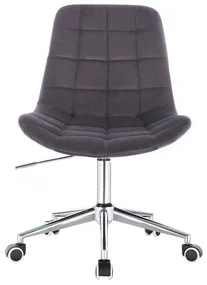 LuxuryForm DESIGN Stolička PARIS VELUR na striebornej podstave s kolieskami - šedá