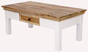 furniture-nabytek.cz - Konferenčný stolík so zásuvkou z masívu mango 110x45x60.