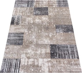 DY Hnedý koberec s geometrickým vzorom Panamero 24 Rozmer: 160x220 cm