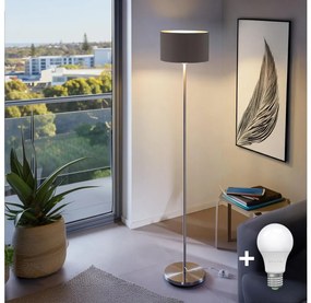 LED stojacia lampa TUNJA 1xE27/20W/230V pr. 30 cm matný chróm/hnedá