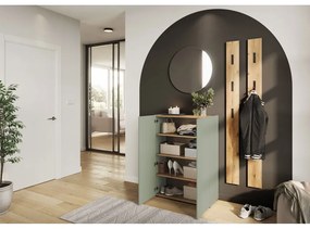 Svetlozelená predsieňová zostava v dekore duba 104x200x33 cm Alviano – Germania