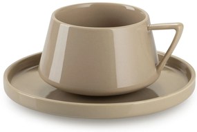 Porcelánová šálka s podšálkou Luna 200 ml sada 2ks