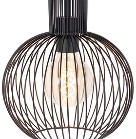 Dizajnové závesné svietidlo čierne - Wire Whisk
