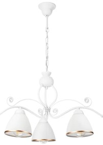 Luster na reťazi RETRO II 3xE27/60W/230V biela