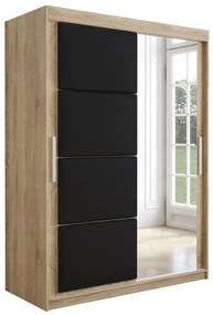 Skriňa Tapi 150 Dub Sonoma/Čierna ekokoža