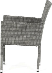 Autronic BONTEC Záhradná stolička, kov, polyratan, šedá, AZC-S2118 GREY Farba: Šedá