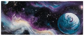 Obraz - Maľovaný vesmír (120x50 cm)