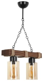 Závesný luster na reťazi JASMIN 2xE27/40W/230V hnedá/béžová