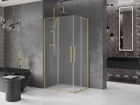Mexen Velar Duo, sprchový kút s posuvnými dverami 90 x 80 cm, 8mm sklo námraza, zlatá matná, 871-090-080-32-55
