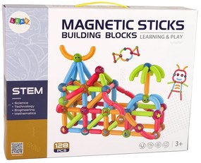 Lean Toys Súprava magnetických farebných blokov 128 prvkov