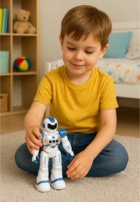 LEAN Toys Diaľkovo ovládaný RC vzdelávací robot Hovorí Tancuje Svetlá Zvuky Modrá