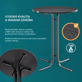 Cateringový skladací barový stôl Ofelie 70 cm sivý