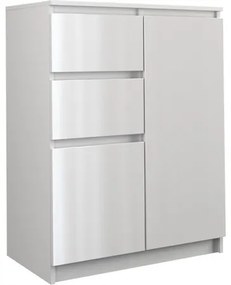 Komoda 2D2S - biela lesk