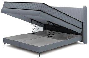 Manželská kontinentálna posteľ 180 cm Dalmo 180 (s roštom) (s úl. priestorom) (grafit + čierna). Vlastná spoľahlivá doprava až k Vám domov. 1099653