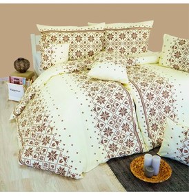 Obliečky bavlnené Etno krémovo-hnedé EMI, Štandardný set jednolôžko obsahuje 1x 140x200 + 1x 70x90