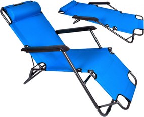 Záhradné skladacie ležadlo LEON - modré