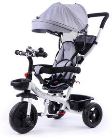 Sivá trojkolka s otočným sedadlom 360°, Ecotoys