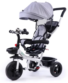 Sivá trojkolka s otočným sedadlom 360°, Ecotoys