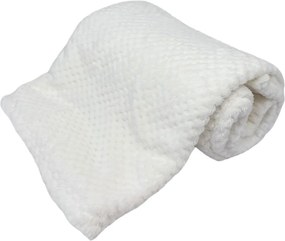 Home Elements Mikroflanelová deka, biela s textúrou