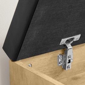 Botník s lavicou a čiernym sedákom z eko kože TAYLOR ARTISAN 80x30x44 cm