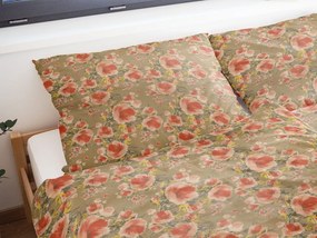 Polášek Krepové obliečky Drobné kvietky - Žltá / šedá | 140 x 200 cm / 70 x 90 cm