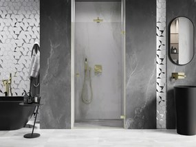 Mexen, Mexen Lunar-B pravé otočné sprchové dvere 85 cm, transparentné, brúsené zlaté - 832-085-000-55-00-P