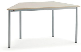 Stôl BORÅS TRAPETS, 1200x600x720 mm, laminát - breza, strieborná