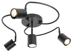 Moderné stropné bodové svietidlo čierne nastaviteľné 4-svetlo - Java
