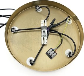 Luster na lanku CRISTAL 5xE14/15W/230V mosadz/dymová čierna